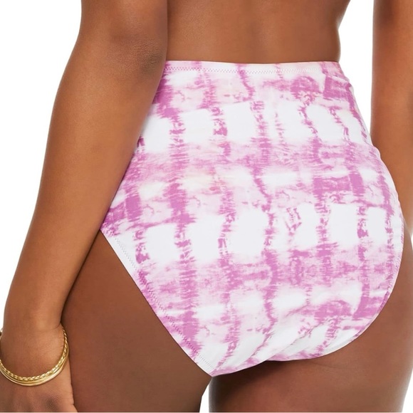 BAR III Purple Tie Dye Stretch Lined Full Coverage High Waisted Swim Bottom - Picture 2 of 4